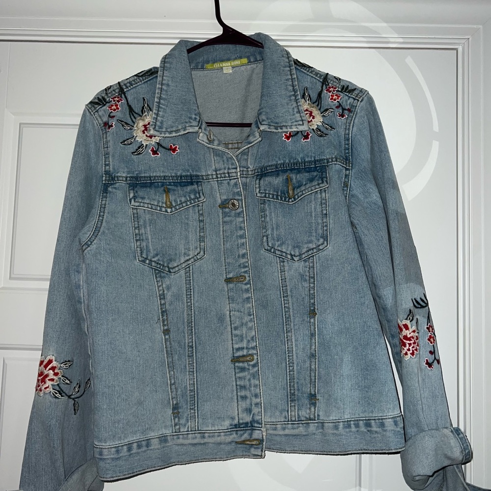 Gianna Bini Embroidered Denim Jacket